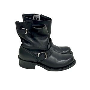 $354 FRYE Boots Black Engineer 8R Ankle Boots USA Women’s Size 7